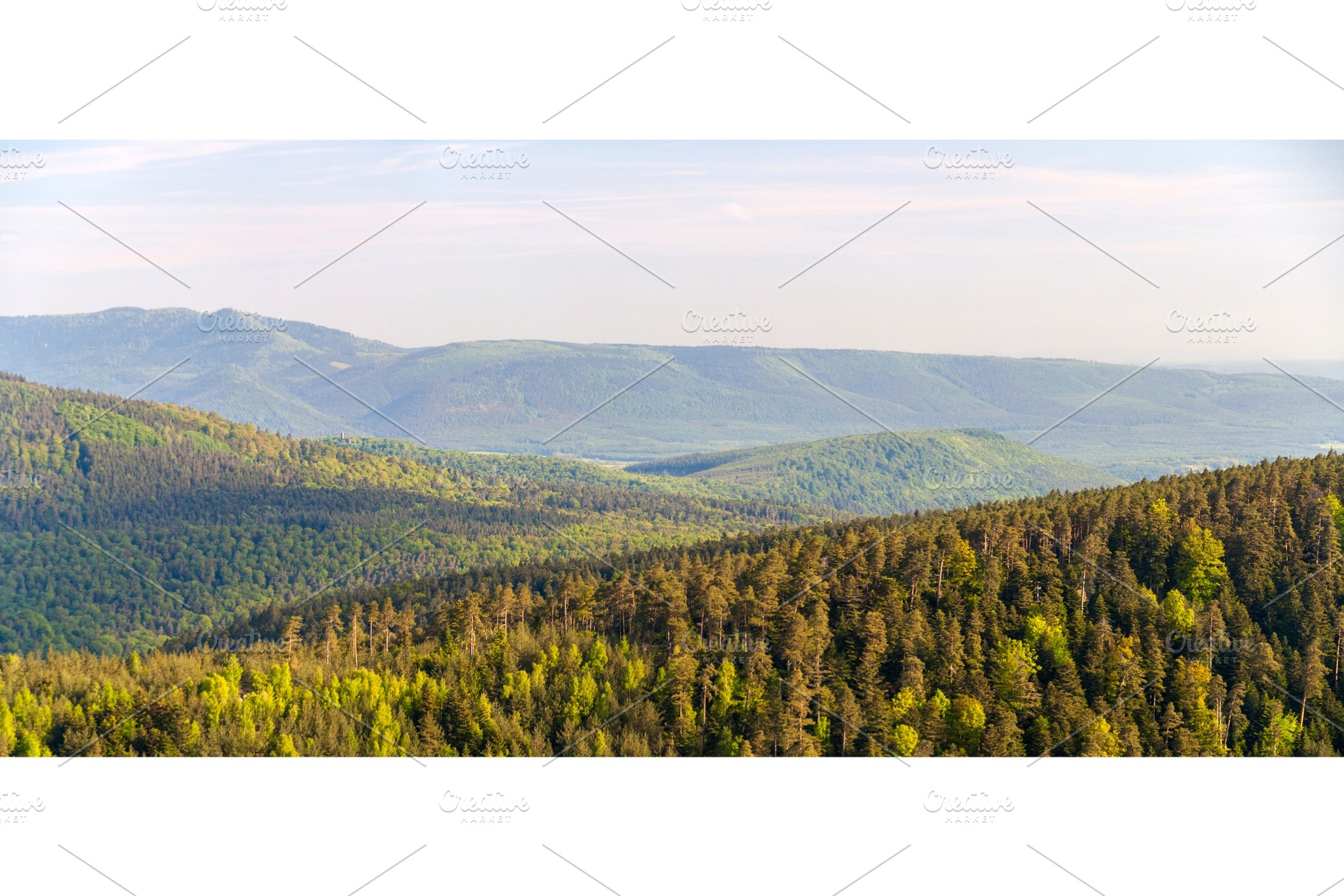 Panorama of Vosges mountains in Alsace - France, a Nature Photo by Leonid Andronov