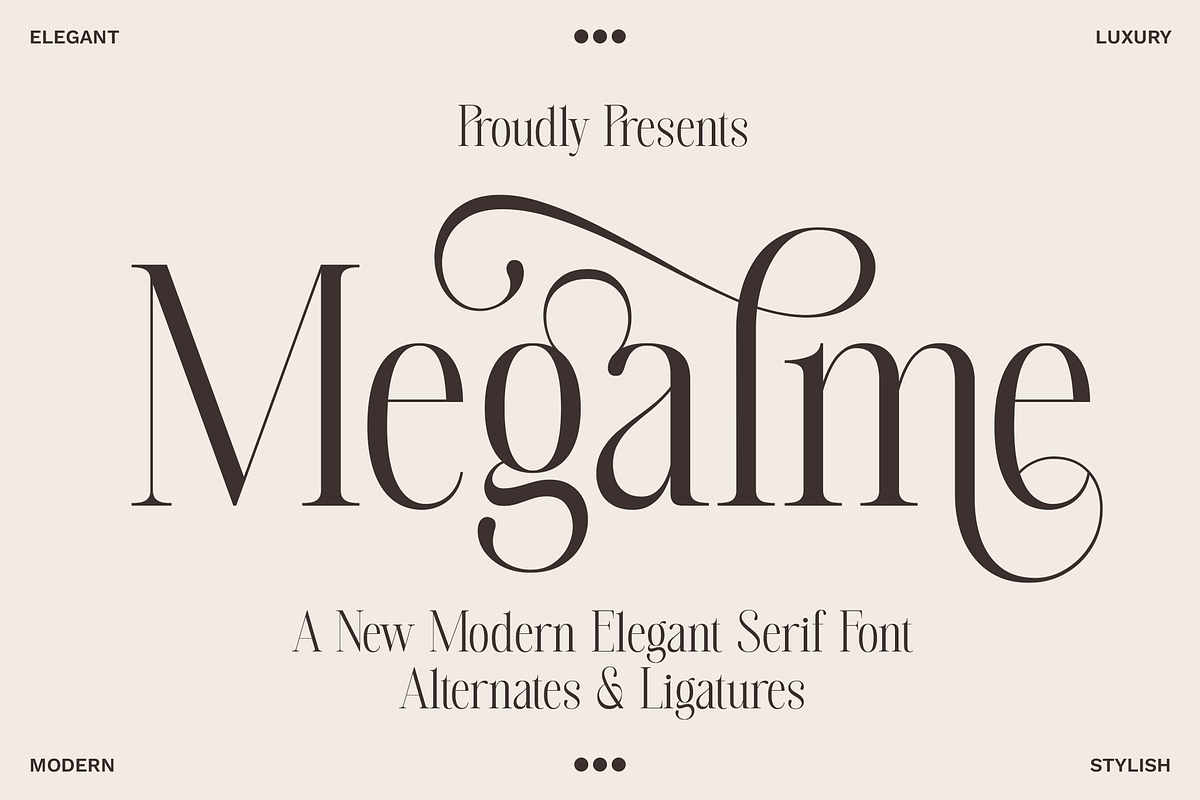 Megalme - Modern Serif Display Font, a Serif Font by Megatype (Photo 1 of 17)