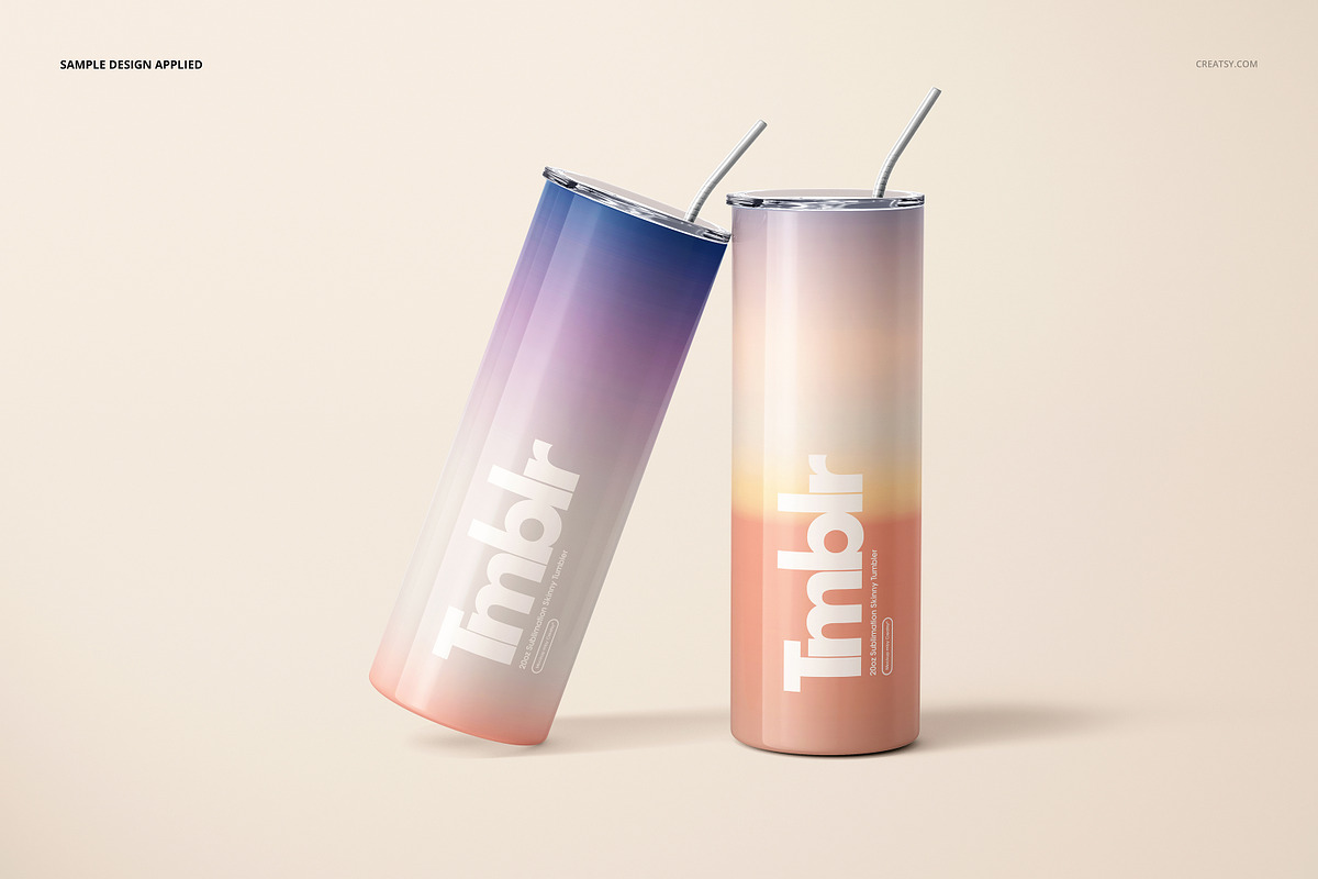 20oz Skinny Tumbler Mockup Set, a Cups & Container Mockup by creatsy5 (Photo 13 of 16)