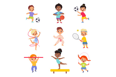 Kids Sport with Girl and Boy, a Person Illustration by TopVectors