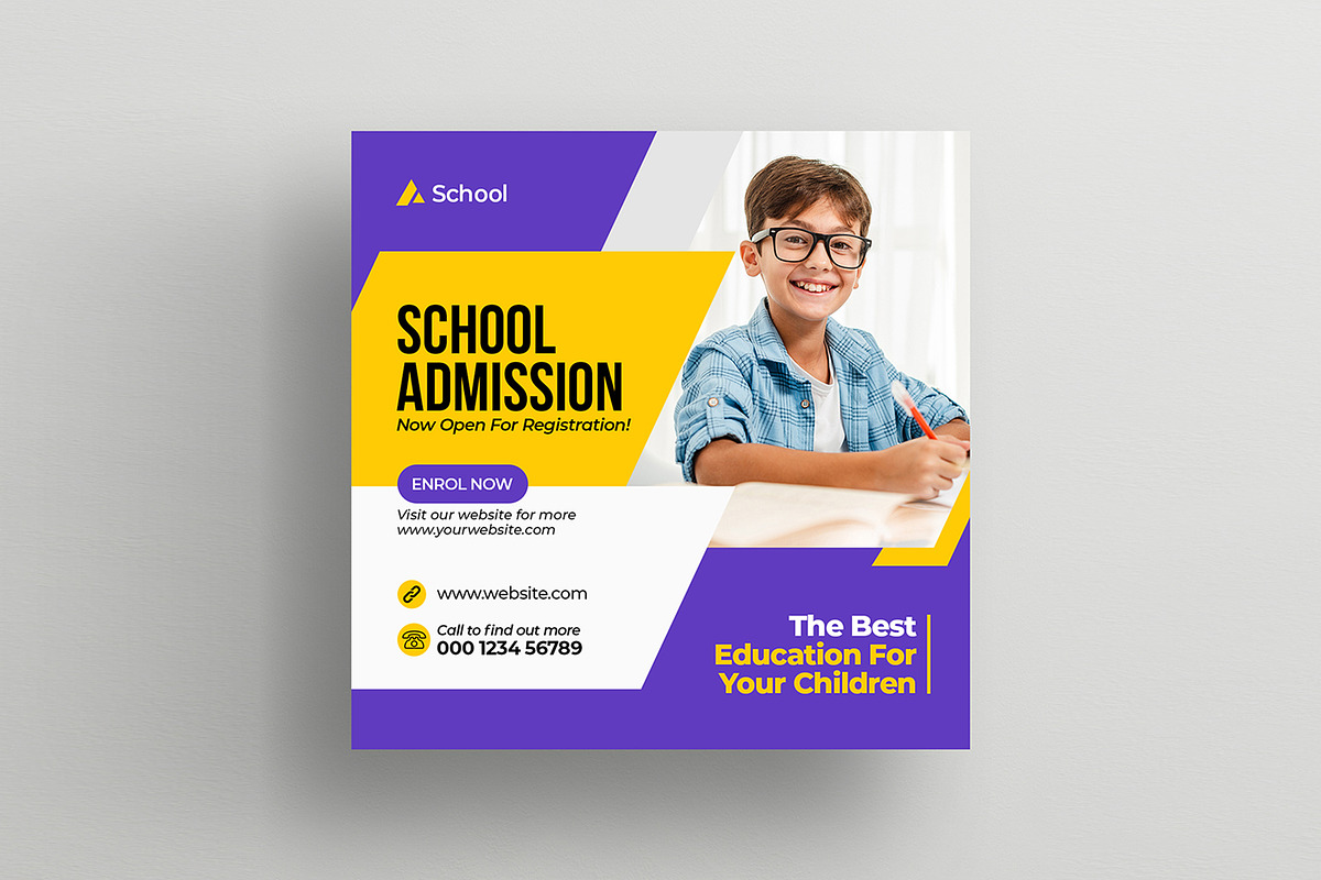 Kids Education Social Media Post, a Social Media Template by DesignOriel