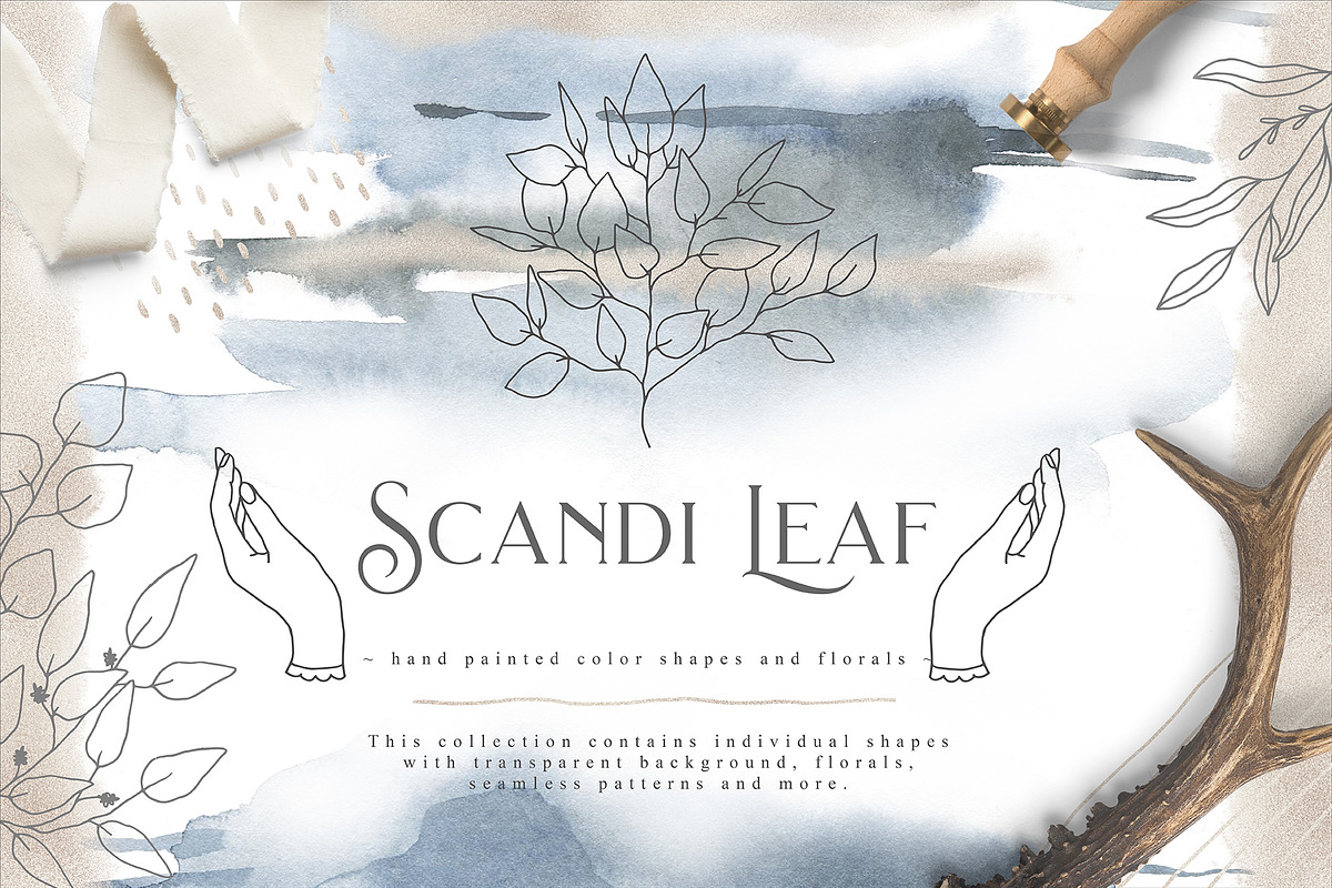 Scandi Leaf Collection, a Texture Illustration by Julia Dreams (Photo 1 of 8)