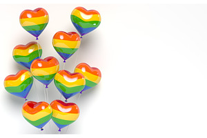 Pride LGBT 3d glossy heart balloons., an Object 3D Model by Liudmyla Matviiets