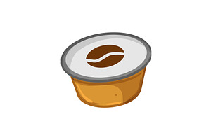 Cup Capsule Coffee Cartoon Vector