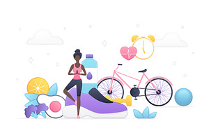 Healthy life fitness nutrition, a Sport Illustration by Lemberg Vector