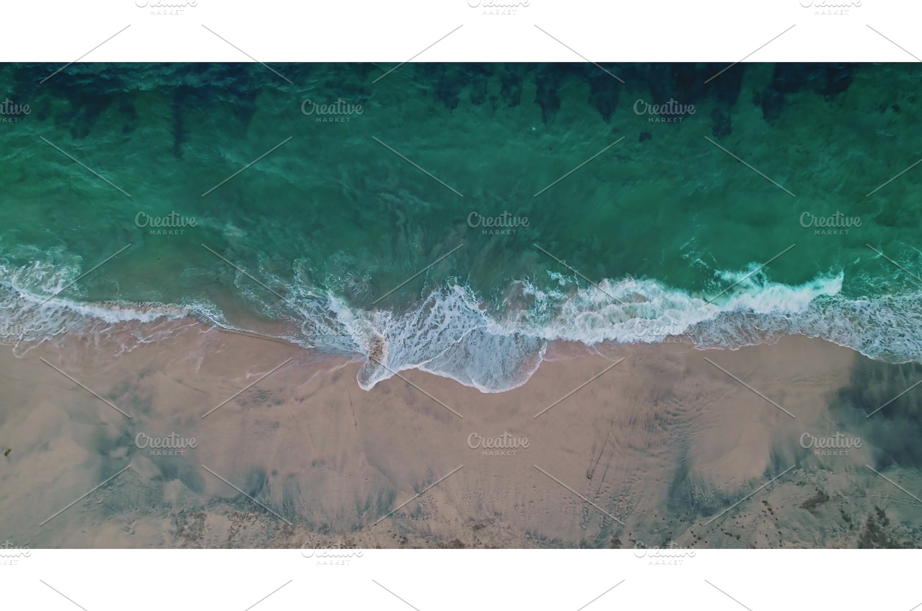 Turquoise ocean waves crashing on, a Nature Photo by Goinyk