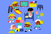 Purple Kindergarten Illustration Set, an Education Illustration by graphicook (Thumbnail 2 of 6)
