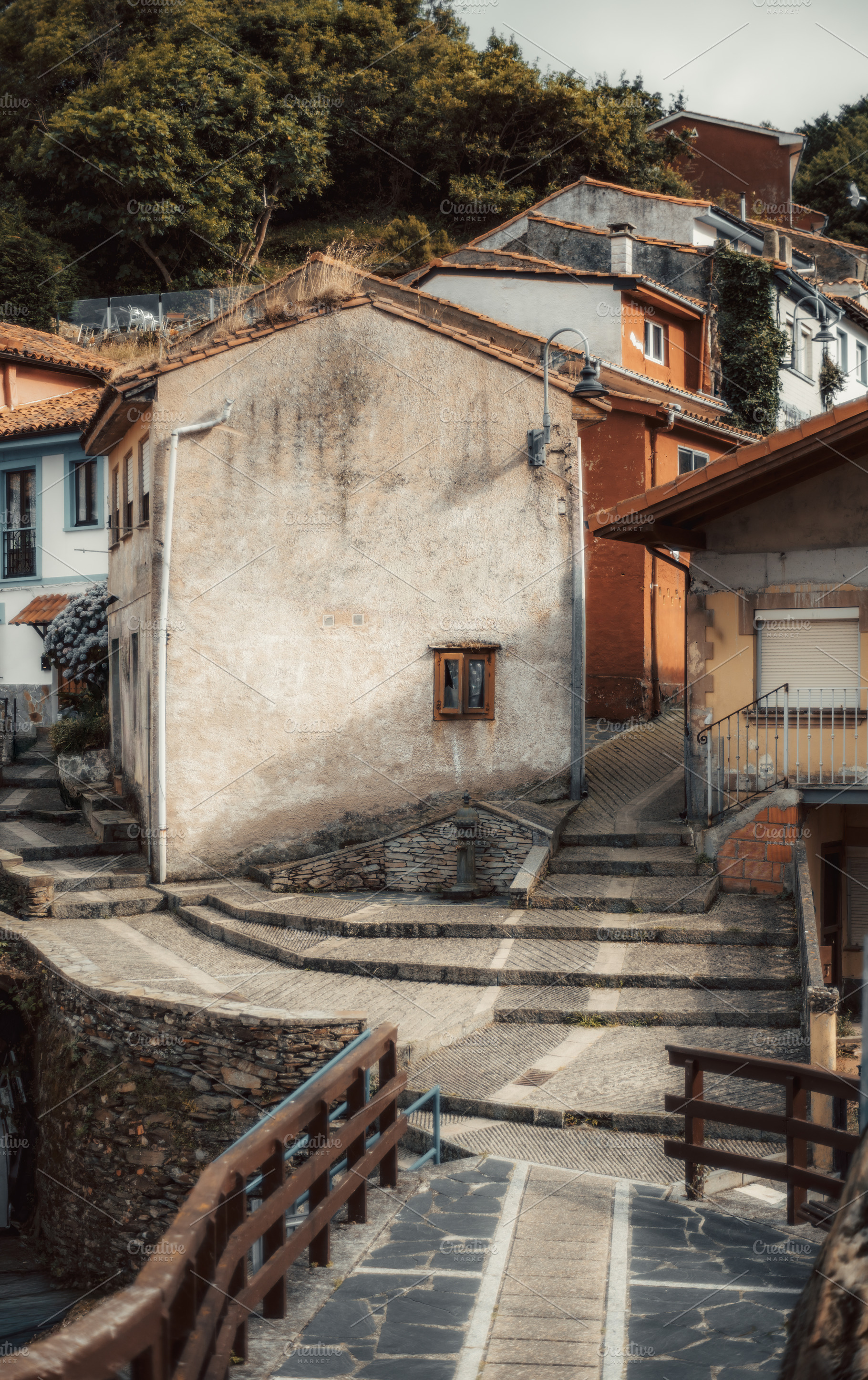 Rustic village stone stairway, an Architecture Photo by SkyNext