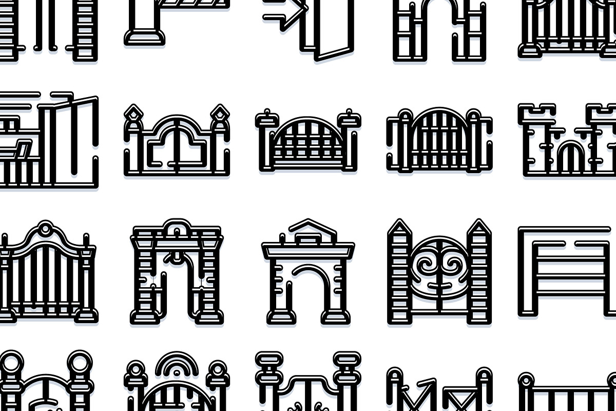 Gate icons set for property and, an Object Graphic by pikepicture (Photo 3 of 3)