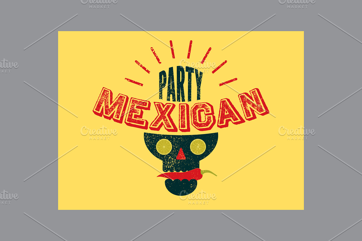 Mexican Party vector poster set., a Food Illustration by PoPaShop (Photo 8 of 9)