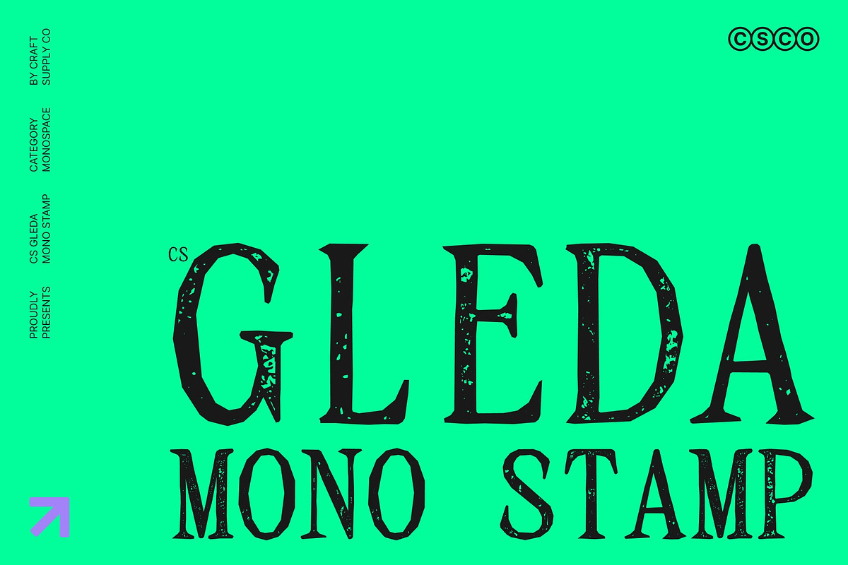 CS Gleda Mono Stamp, a Serif Font by Craft Supply Co. (Photo 1 of 8)