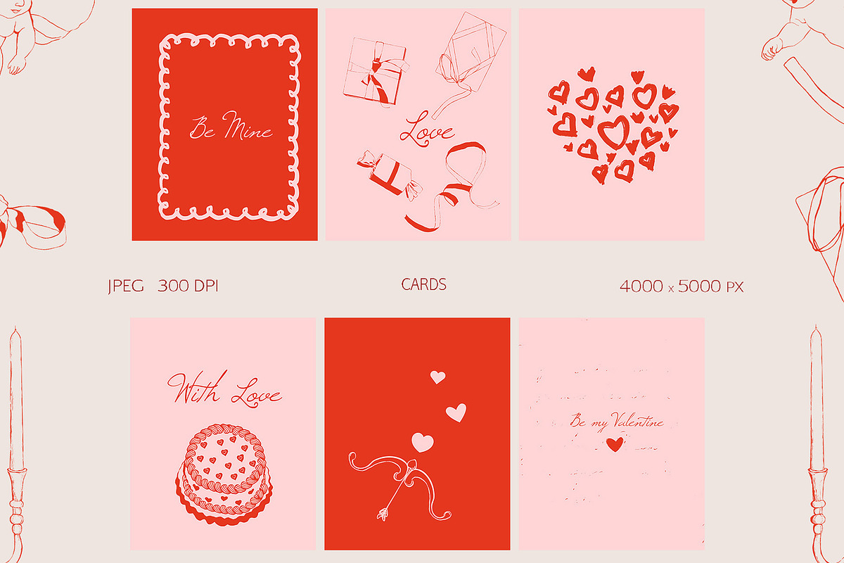 Valentine's vibe. Romantic cards, an Illustration by NatalieArtsDenysenko (Photo 6 of 9)