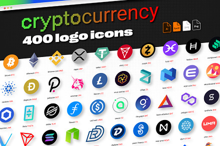 400 Crypto Currency Logos