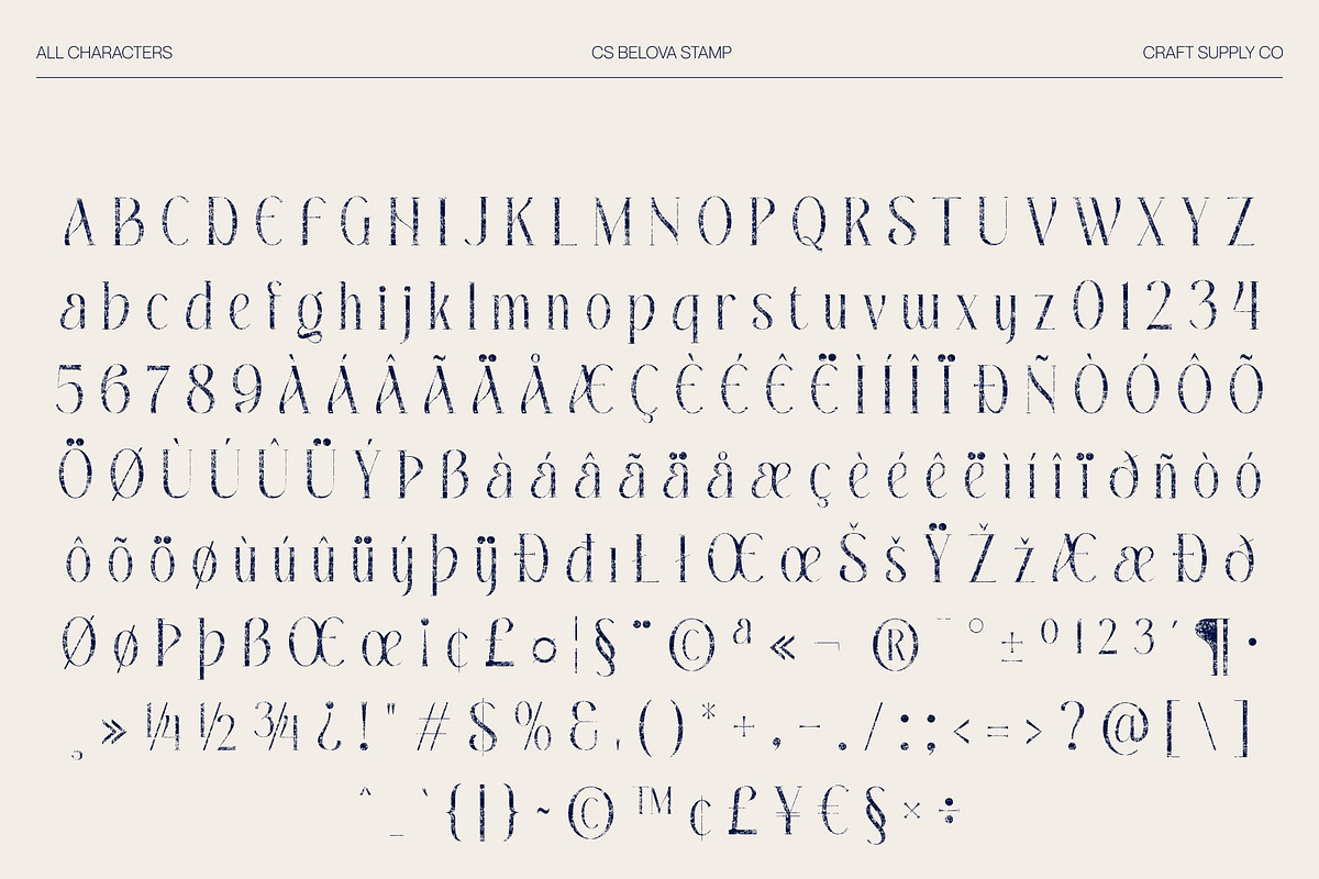 CS Belova Stamp, a Serif Font by Craft Supply Co. (Photo 8 of 8)