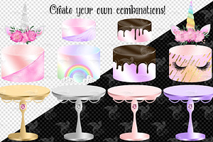 Unicorn Cakes Clipart