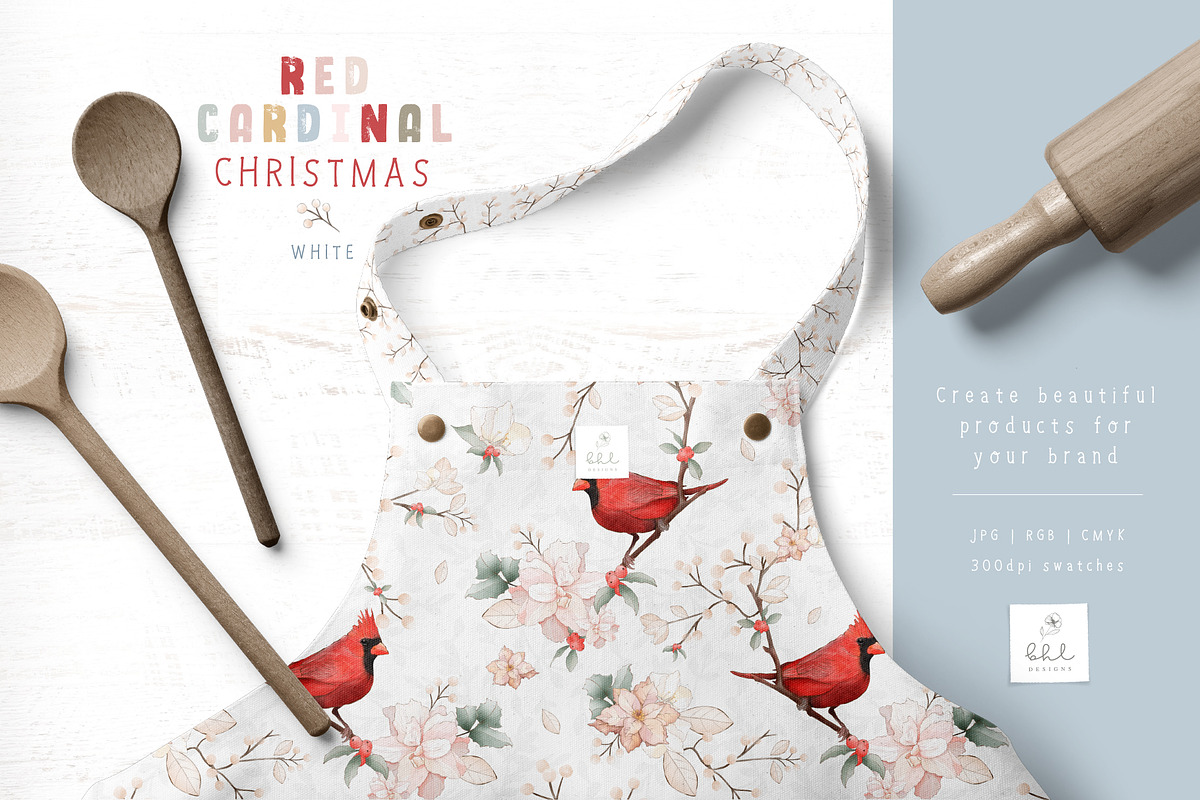 Christmas Seamless Patterns - White, a Pattern Graphic by bhldesigns (Photo 3 of 15)