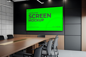 Meeting Room Screen Mockup Template, a Product Mockup by graphypix