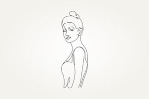 beauty woman continuous line drawing, a Branding & Logo Template by Blazybone