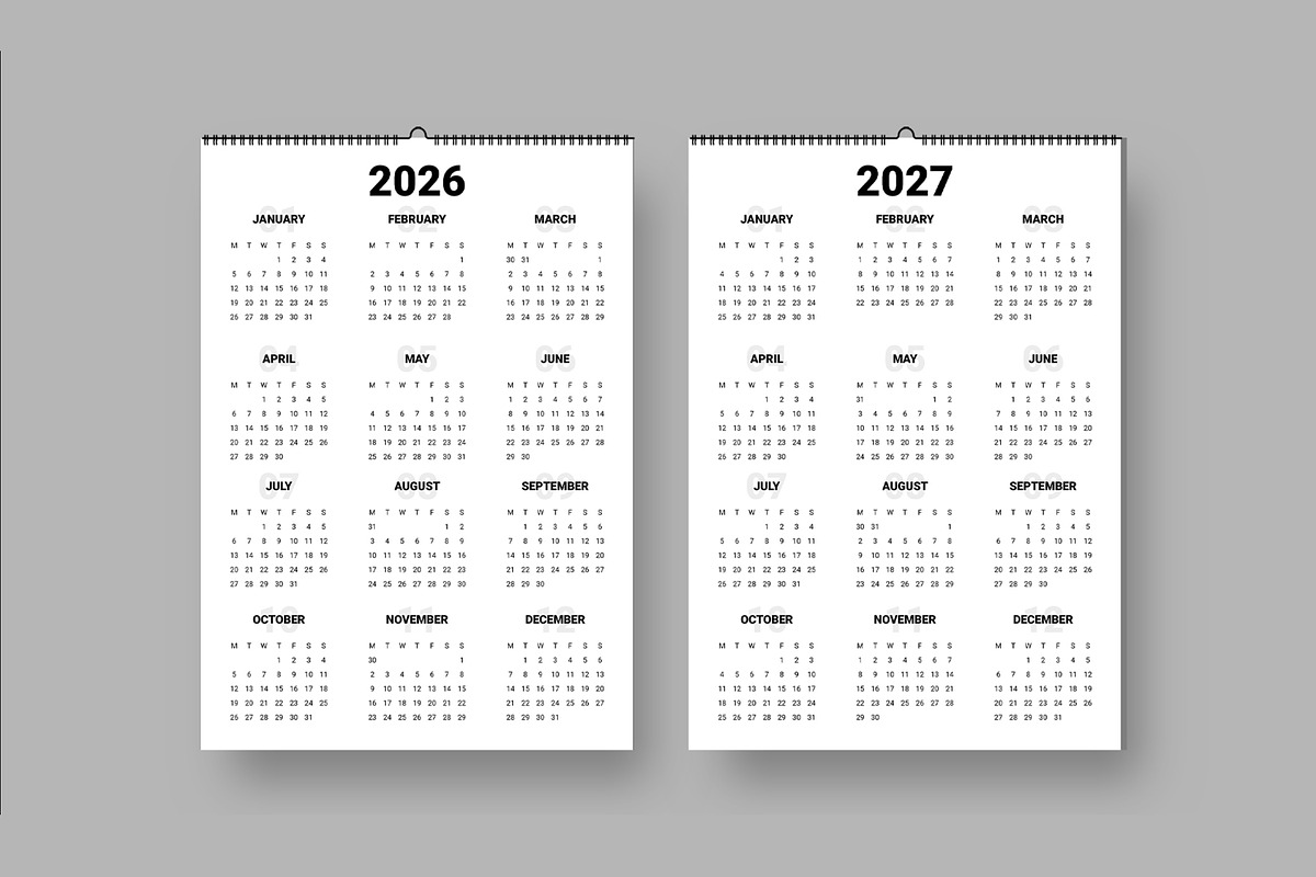 Wall Calendar Template 2025 to 2028, a Stationery Template by ContestDesign (Photo 3 of 4)