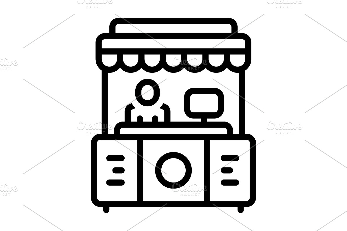 Booth stall black icon, an Outline Icon by Creative priyanka