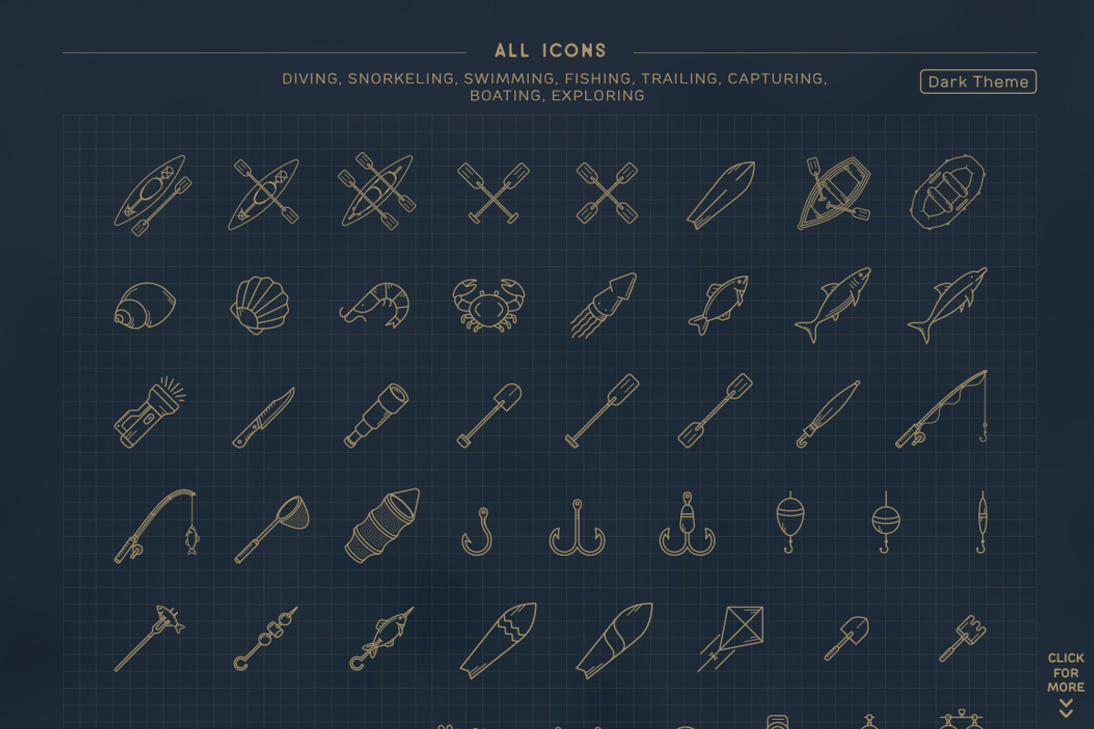 Explore the Sea Icon Set, an Outline Icon by Wandery Supply (Photo 5 of 6)