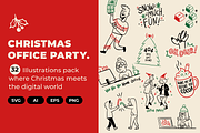 Christmas office party illustrations, an Illustration by Tanukis (Thumbnail 1 of 9)