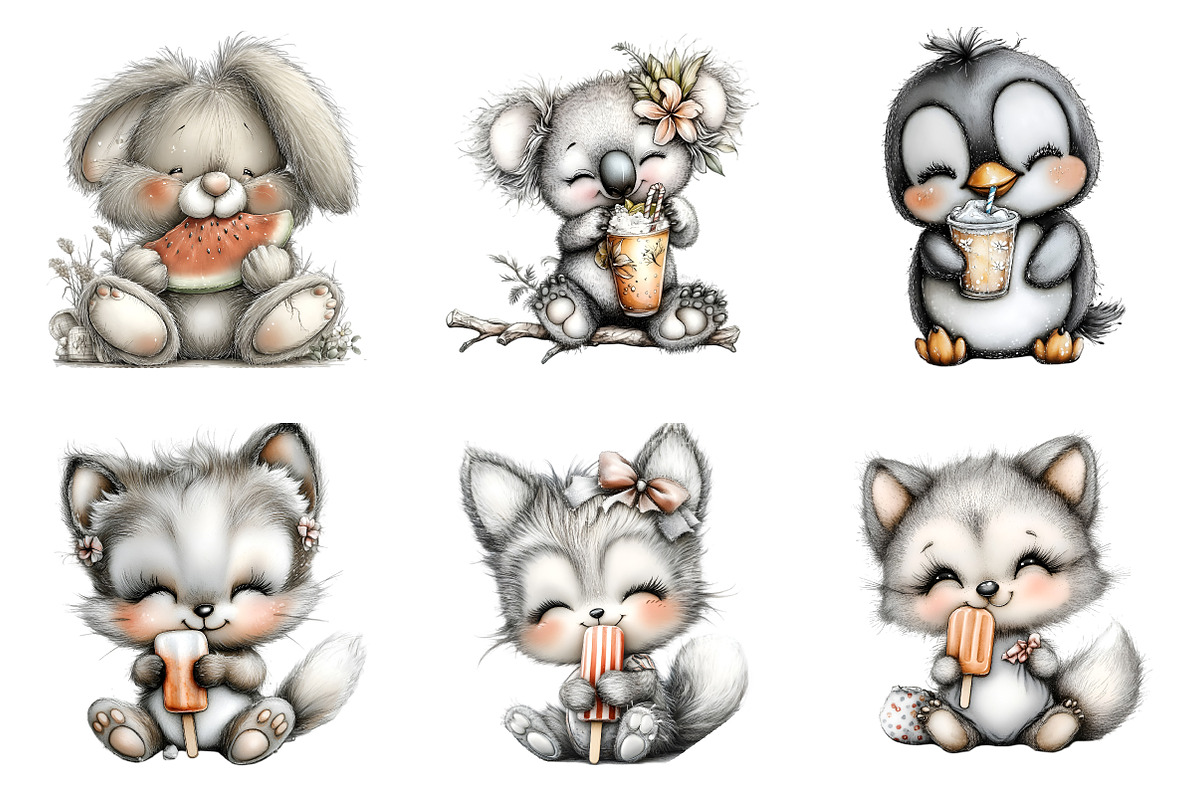 Whimsical Summer Animals Clipart, an Illustration by SinaCreation (Photo 3 of 9)