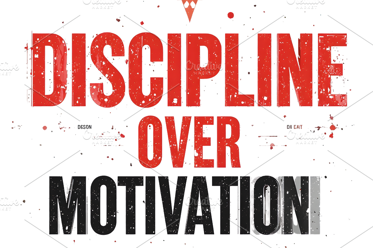 T-Shirt Discipline Over Motivation, an Illustration by Creative design (Photo 2 of 2)