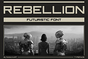 Rebellion Futuristic Font, a Sans Serif Font by EltaMaxArt (Thumbnail 1 of 10)