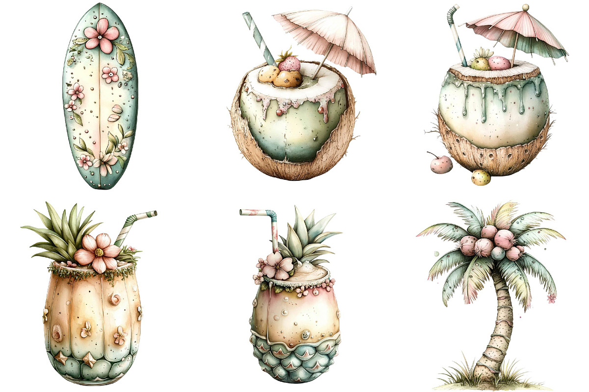 Whimsical Summer Clipart Bundle, an Illustration by DreamPrint404 (Photo 4 of 6)