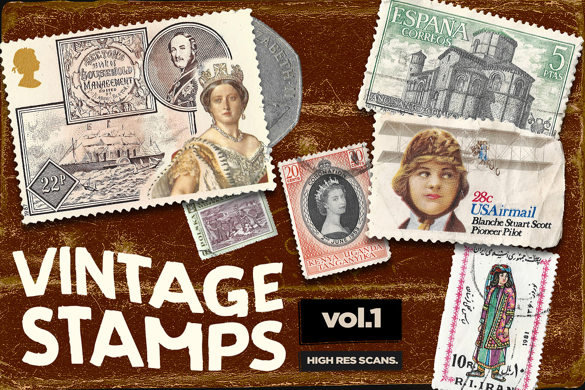 Old Vintage Stamps: Volume 1, an Object Graphic by Layerform Design Co. (Photo 1 of 5)