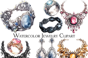 Watercolor Jewelry Clipart