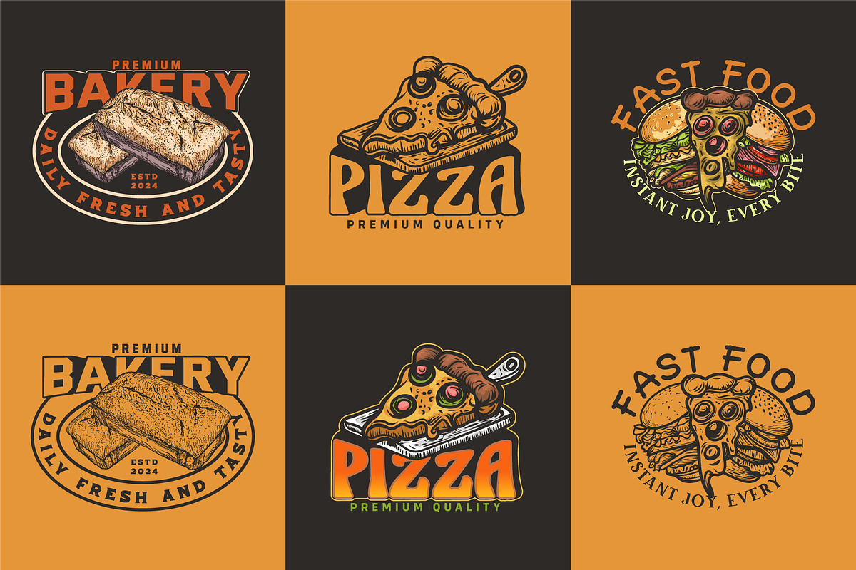 Bakery hand-drawn labels and badges, a Branding & Logo Template by Billah Hub