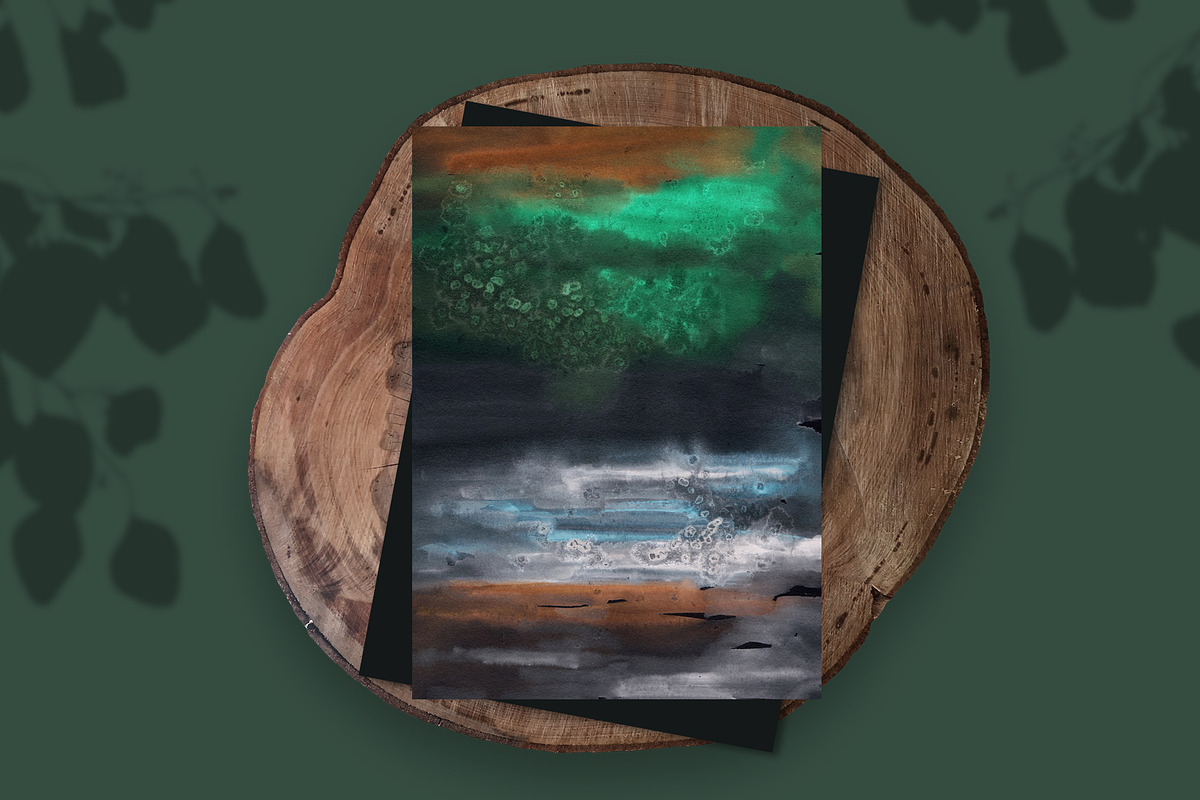 Dark Side, Watercolor Landscapes, a Background Graphic by Marmoris.Arts (Photo 12 of 16)