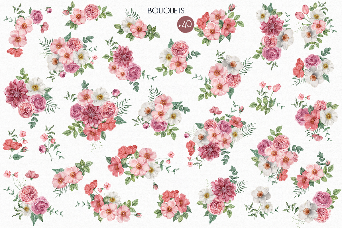 Spring Bouquet Watercolor set, an Illustration by Bruna Illustrates (Photo 3 of 7)