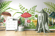 Forest Mushrooms Watercolor Clipart, a Decorative Illustration by AnitaPol (Thumbnail 16 of 21)