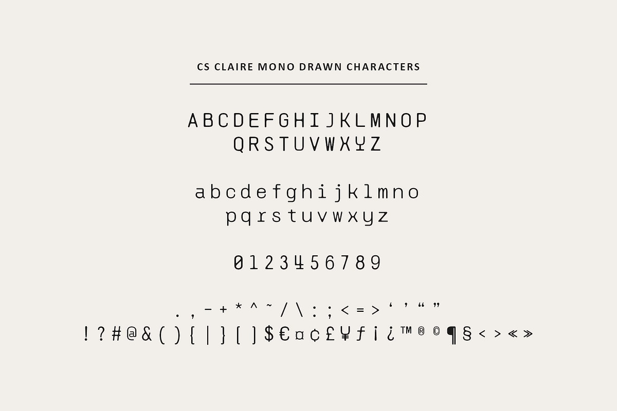 CS Claire Mono Drawn, a Sans Serif Font by Craft Supply Co. (Photo 8 of 8)