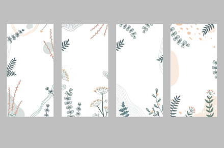 Abstract floral background set, a Poster Template by Toltemara