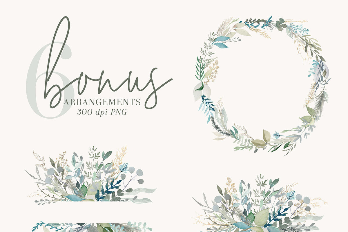 Foliage + Foil - Botanical Clipart, an Illustration by The Autumn Rabbit Ltd (Photo 4 of 11)