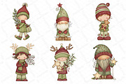 Christmas Gnome Clipart, an Illustration by DreamPrint404 (Thumbnail 2 of 6)