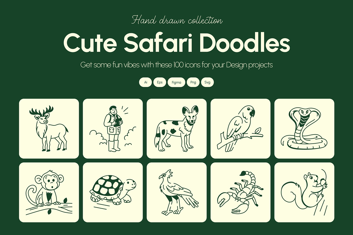 Safari Doodles Icons, an Outline Icon by Vectors Market (Photo 1 of 9)