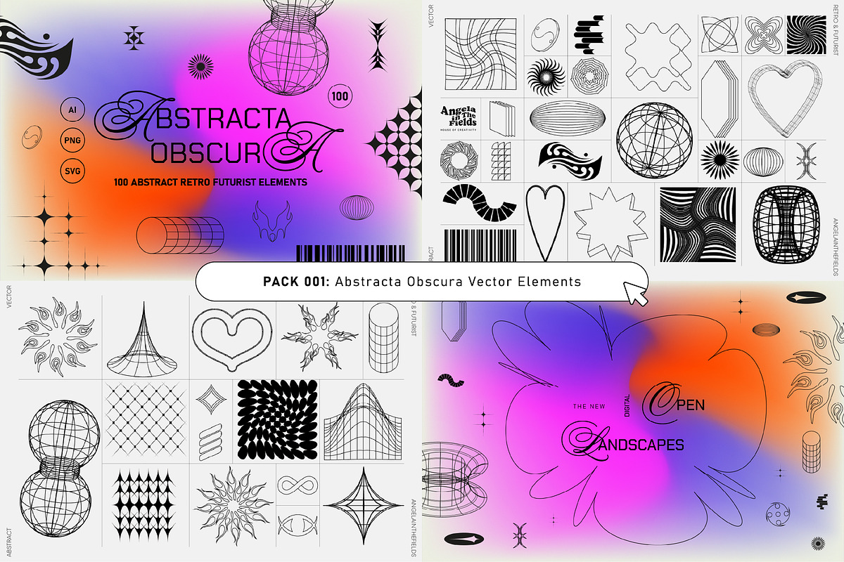 Retro Futurist Bundle 80% OFF, a Texture Graphic by angelainthefields (Photo 5 of 25)