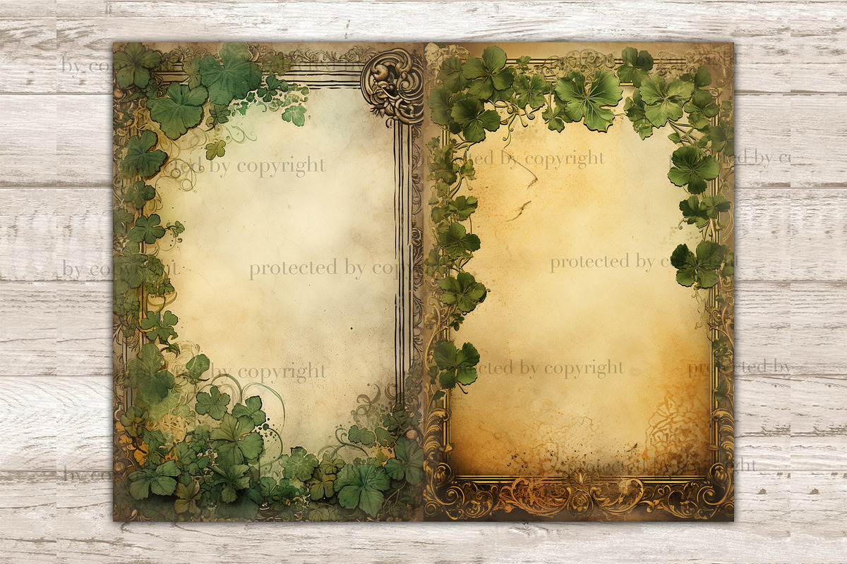 St. Patrick's Day Junk Journal Page, a Seasonal Illustration by GlamArtZhanna (Photo 10 of 10)