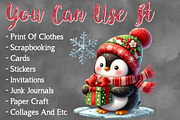 Christmas Penguin Sublimation, a Seasonal Illustration by Craft Nest (Thumbnail 5 of 5)