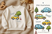 Car Vibes Patterns & Clipart, a Transportation Illustration by GoldmoonUA (Thumbnail 3 of 5)