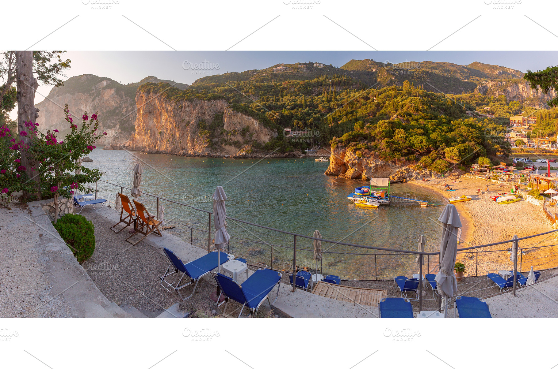 Beach and cliffs in Paleokastritsa, a Nature Photo by kavalenkava