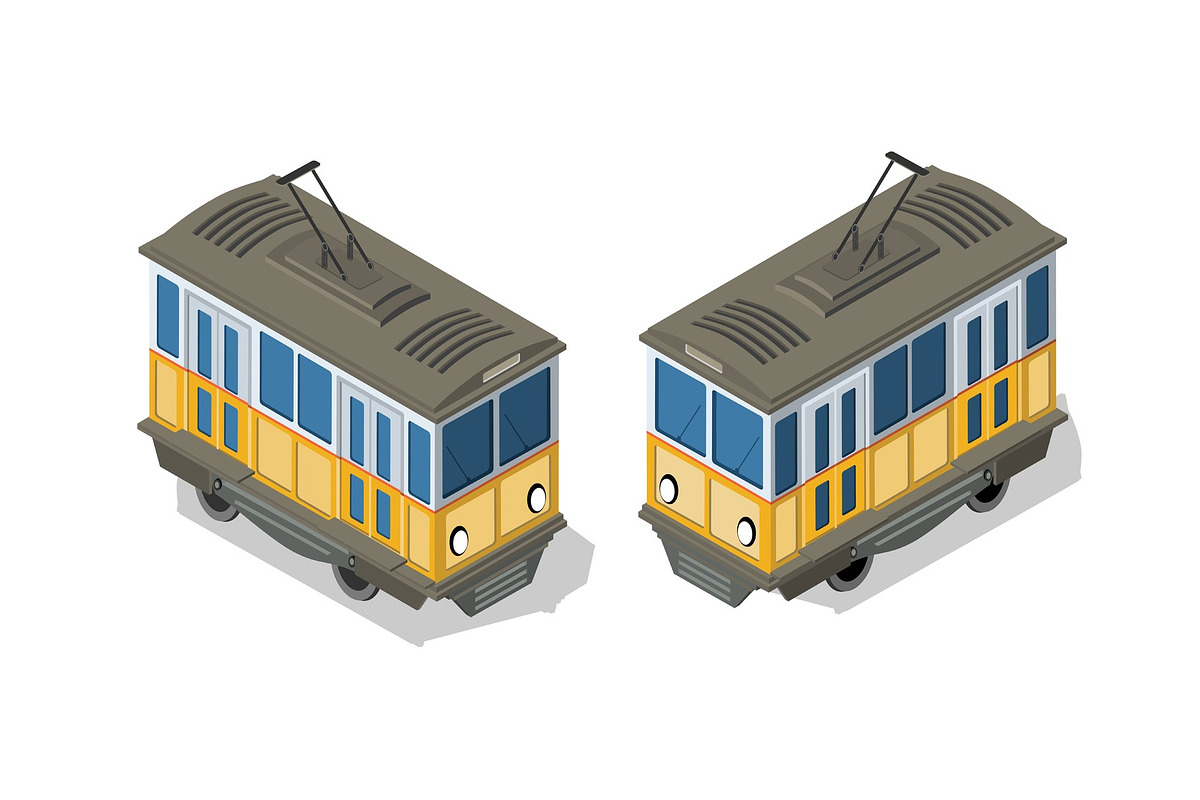 Isometric tram metro urban, an Object Illustration by AlexZeL (Photo 1 of 5)