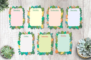 Weekly Planner With Floral Theme