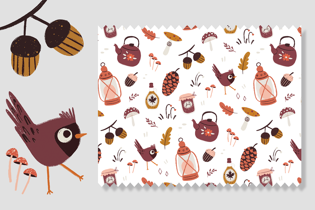 Cozy Autumn Seamless Pattern Design, a Pattern Graphic by Lady Bruniere Design (Photo 3 of 13)