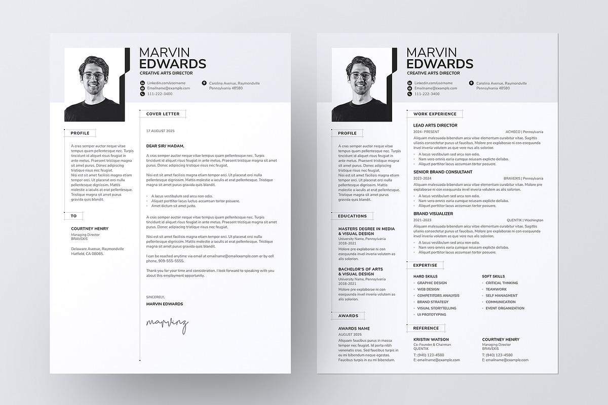 Minimal Resume Word, Photoshop, a Resume Template by Axpand (Photo 5 of 7)